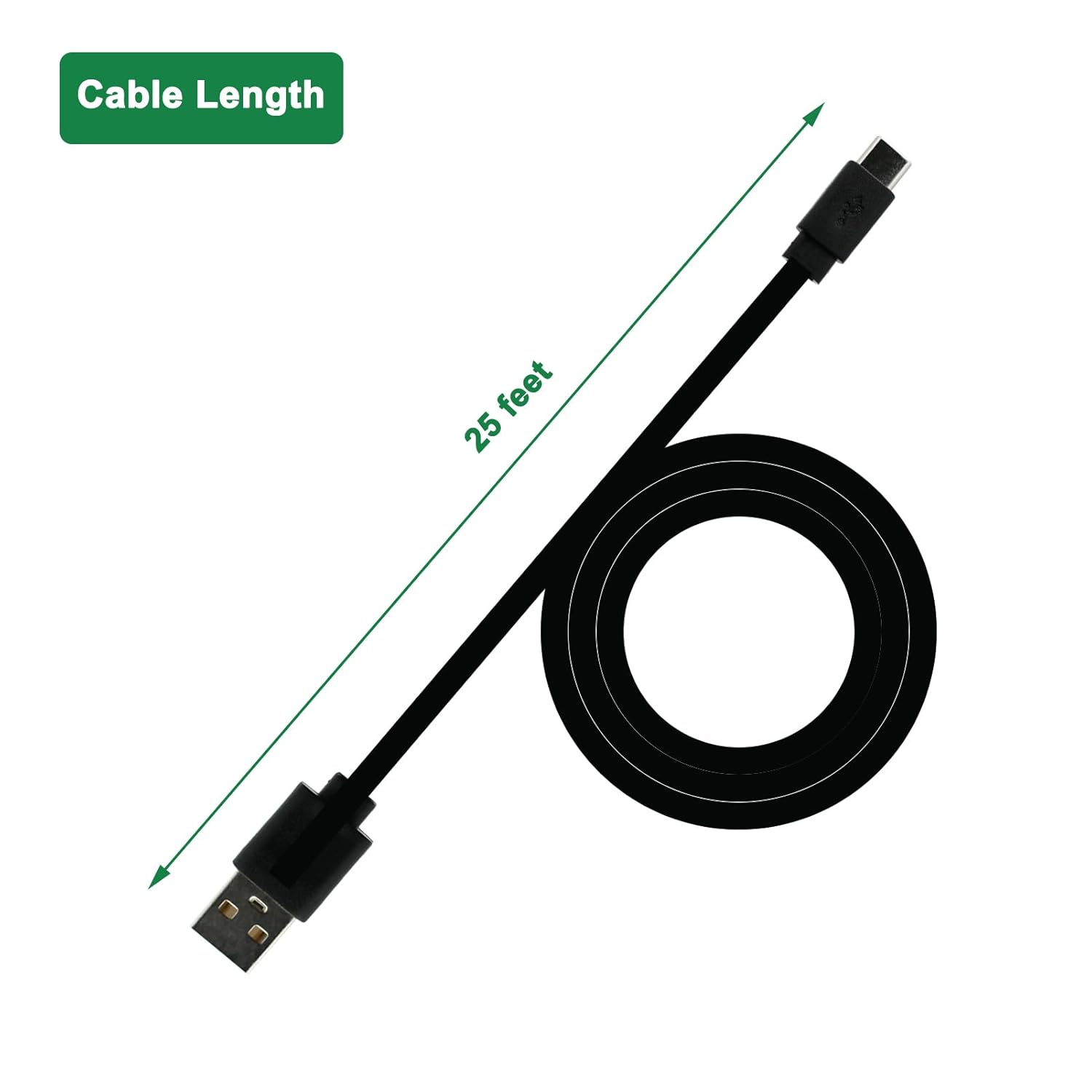 PDEEY USB C Extension Cable 25 FT for Outdoor Camera, Waterproof Charger Cord